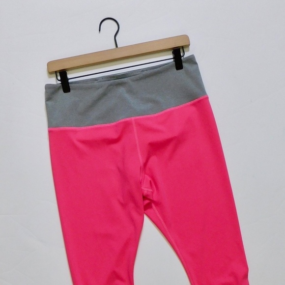 KATE SPADE Colorblock Leggings High Rise Waist Activewear Pink Gray White Large - Picture 5 of 16